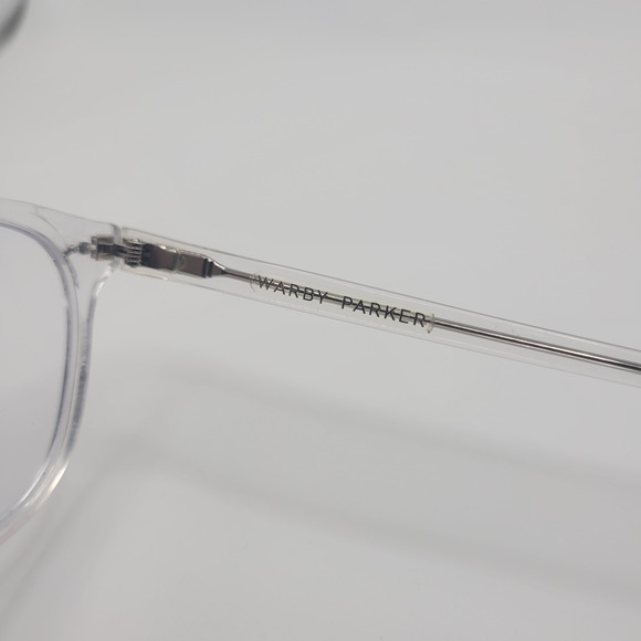 Warby Parker Eyeglasses Carlton Crystal Clear Rectangular Optical Frame Unisex - Picture 7 of 8